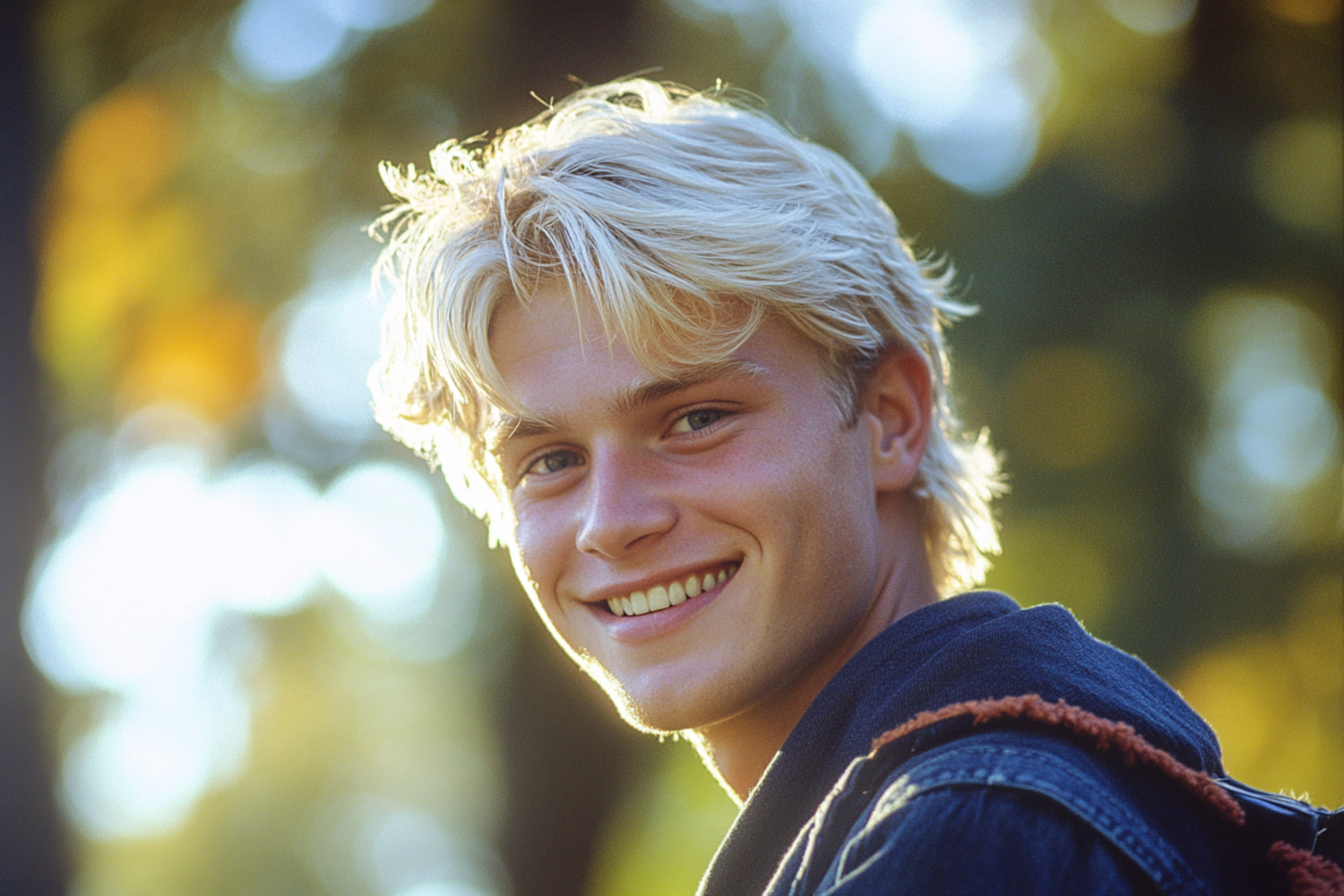 junger blonder Mann schaut lächelnd in die Kamera