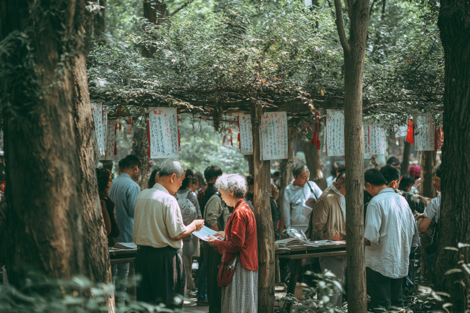 Ein chinesischer Heiratsmarkt in einem Park